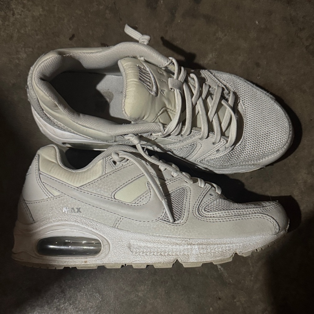 Nike Off-White/Light Gray Air Max Mesh & Leather Sneakers